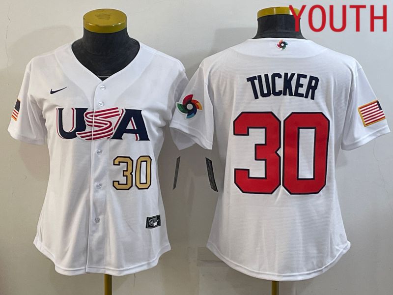 Youth 2023 World Cub USA #30 Tucker White MLB Jersey->youth mlb jersey->Youth Jersey